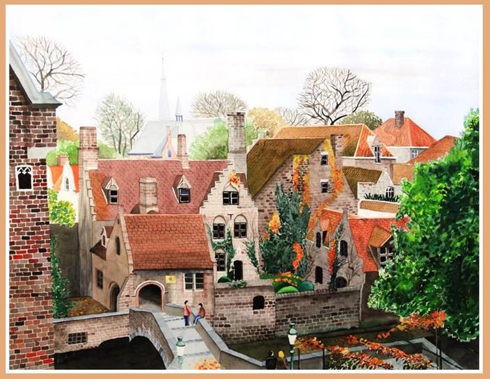 Bruges, aquarelle