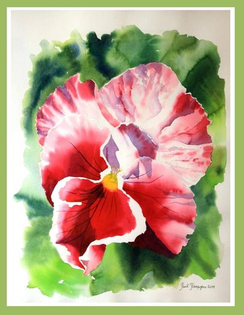 Aquarelle Coeur de pense