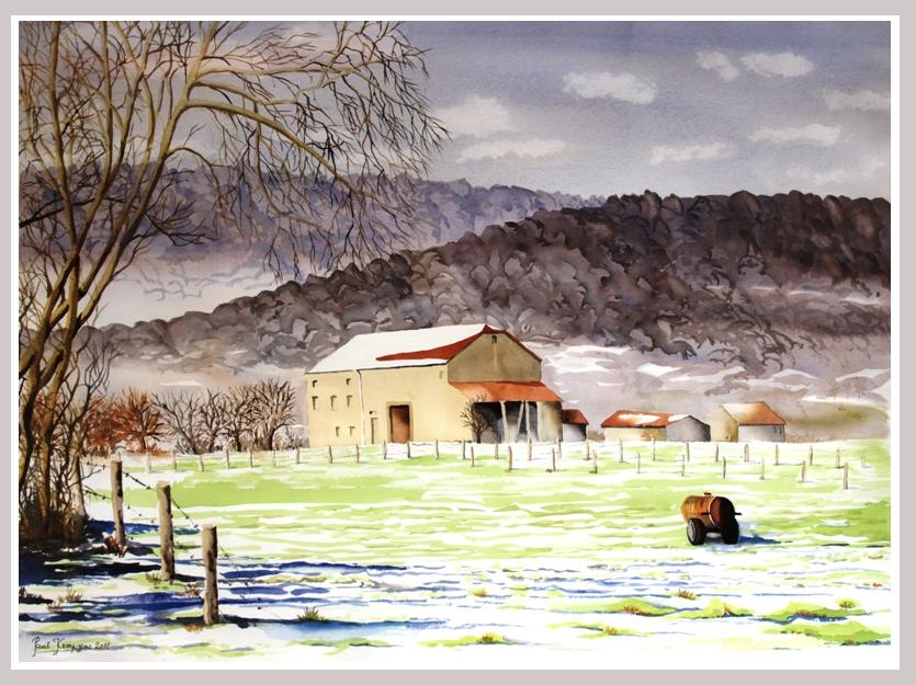 Aquarelle "La Ferme de Buxérauxbois"