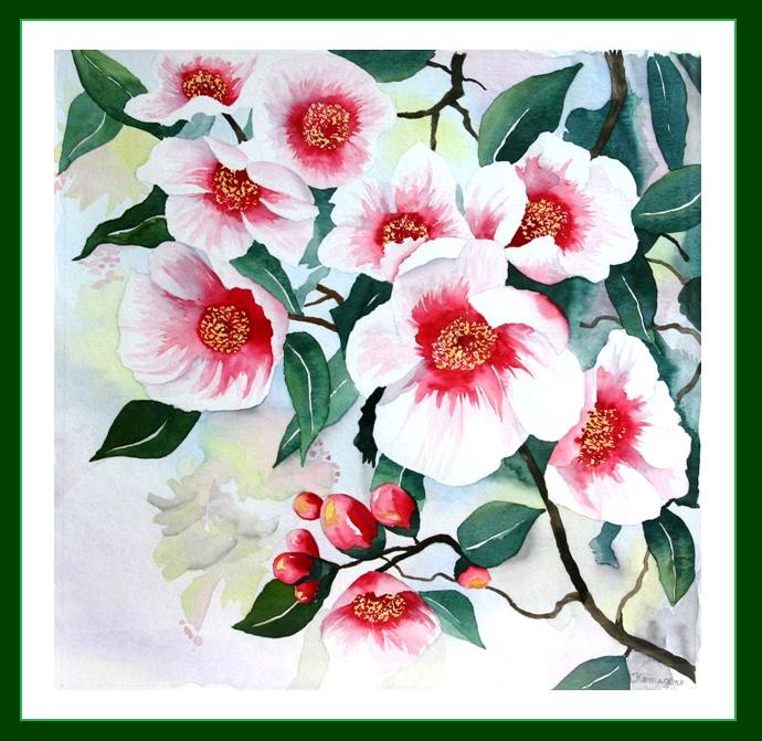 Aquarelle "Fleur de pommier"