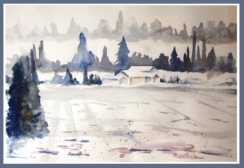Aquarelle "Janvier"