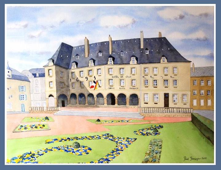 Aquarelle "Mairie de Thionville"